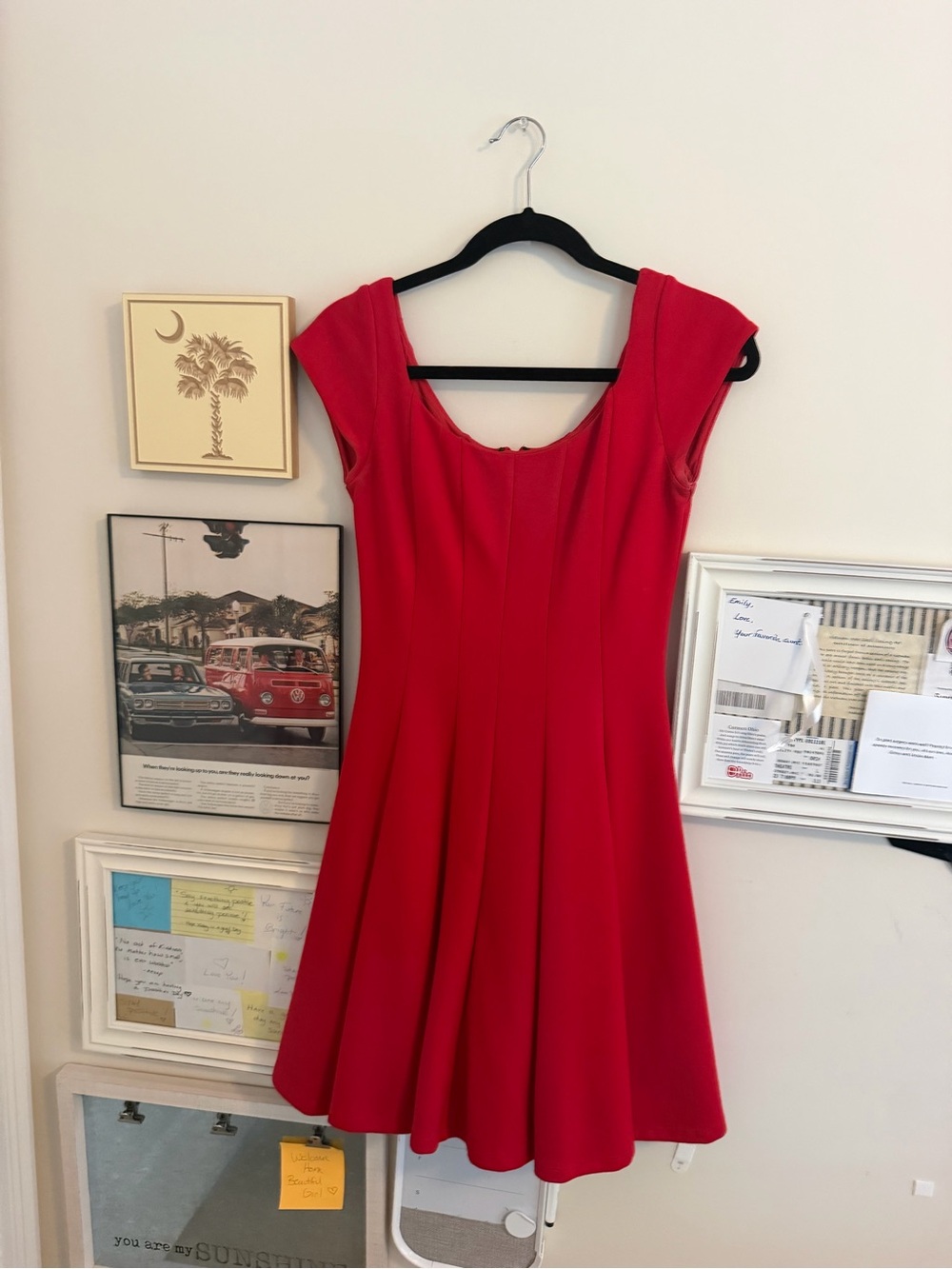 Bailey 44 size small Red Fit-and-Flare Cap Sleeve Dress
